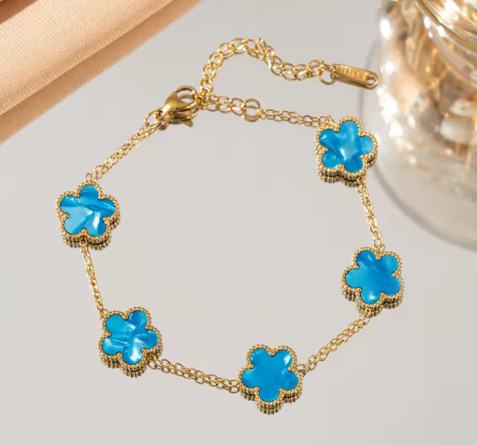 Goldarmband blau
