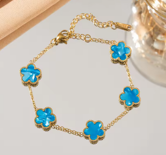 Goldarmband blau
