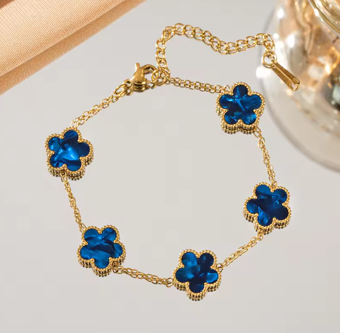 Goldarmband dunkelblau