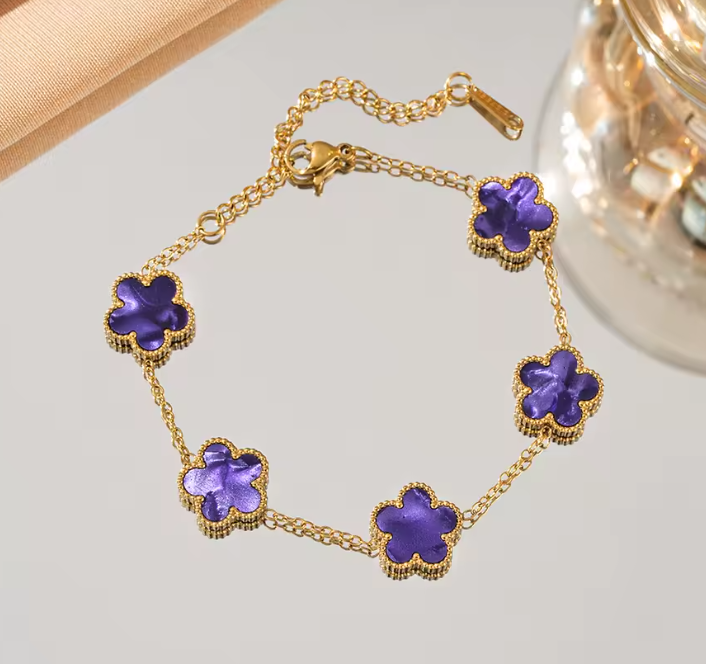 Goldarmband violett